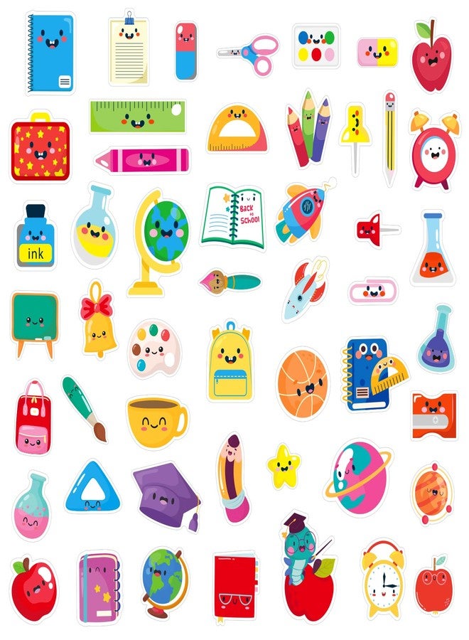 WhatSign 50Pcs Back to School Stickers: Kindergarten Classroom Science Stickers, Waterproof Vinyl, Cartoon Style, Perfect for Scrapbooking, Classroom Decorations - Image 1